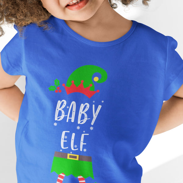 Kid's Christmas Elf T-Shirt (Customisable) #colour_royal blue