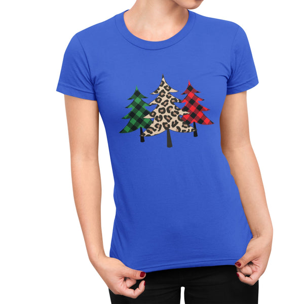 Buffalo Plaid Christmas Tree T-Shirt #colour_royal blue