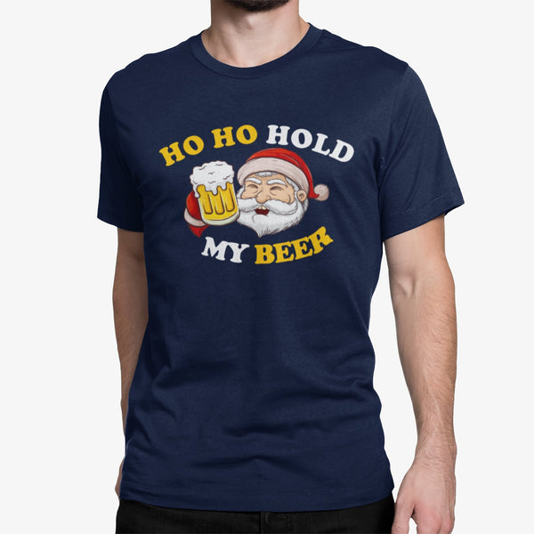 Ho Ho Hold My Beer T-Shirt #colour_navy